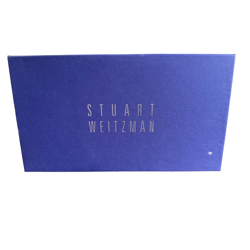 Stuart Weitzman Dotsun Wedge Pumps, Gray Suede, Studded Bow Detail, Size 8 - Picture 10 of 10